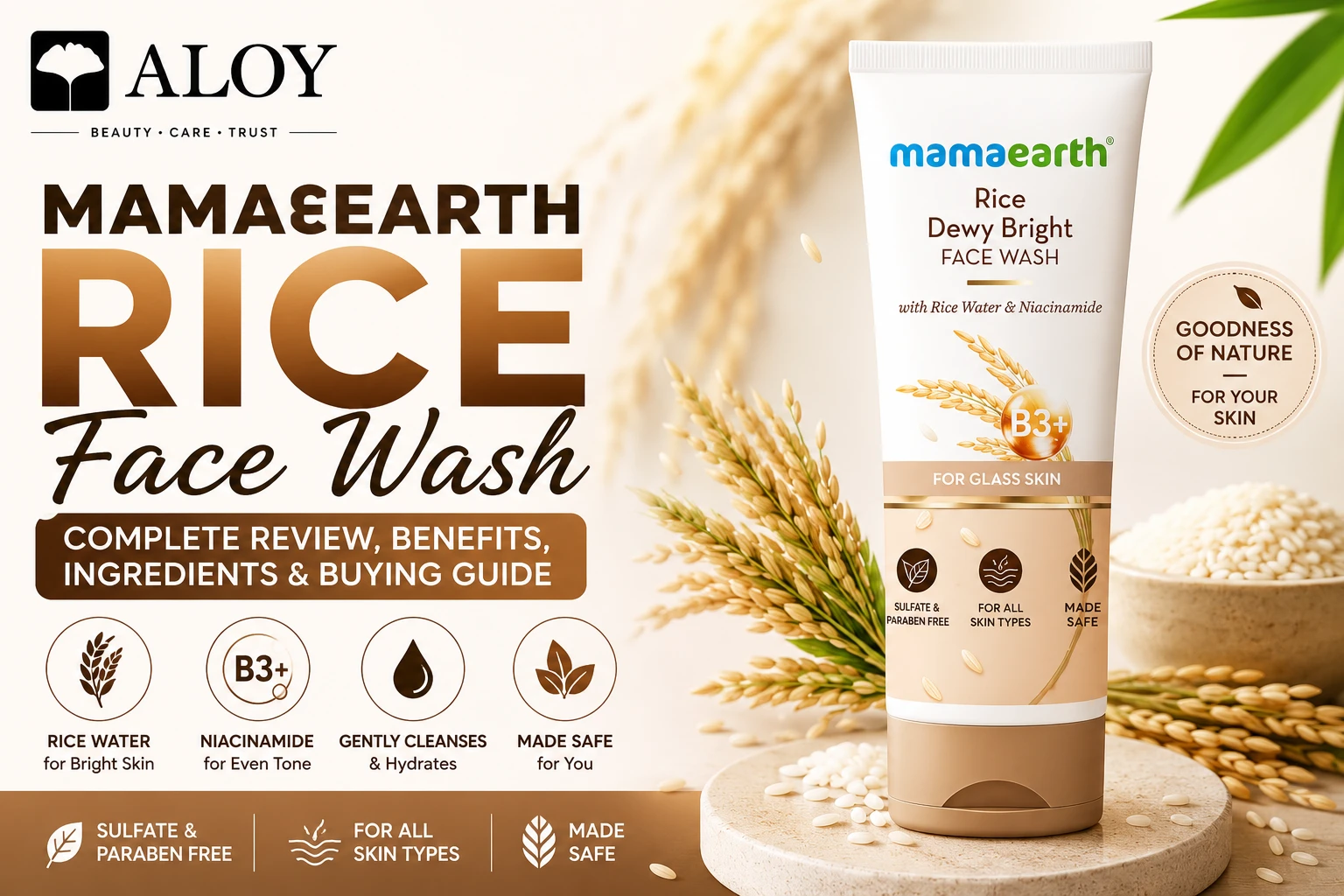Mamaearth Rice Face Wash: Complete Review, Benefits, Ingredients & Buying Guide | The Aloy