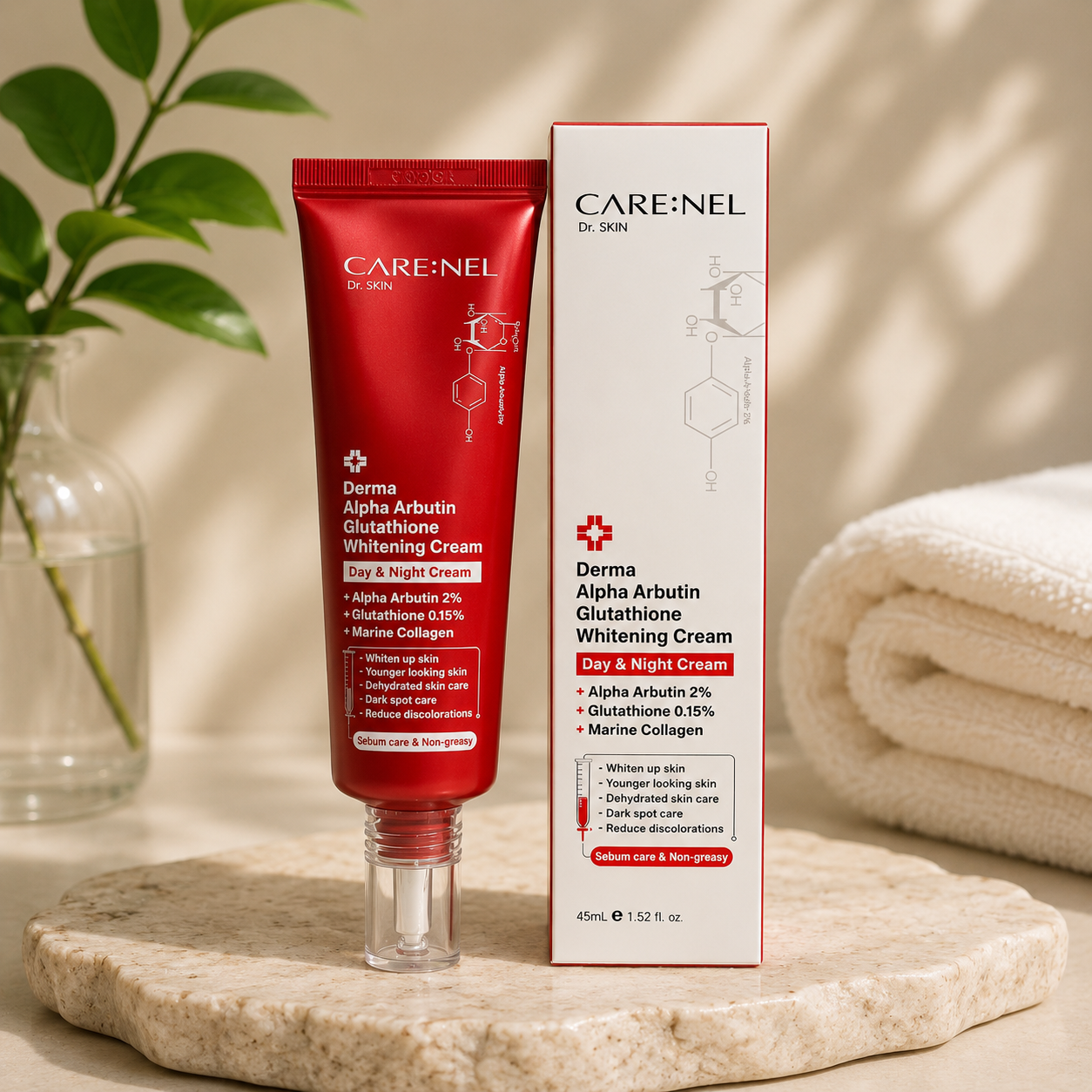 Care:nel Derma Alpha Arbutin Glutathione Whitening Cream 45 ml