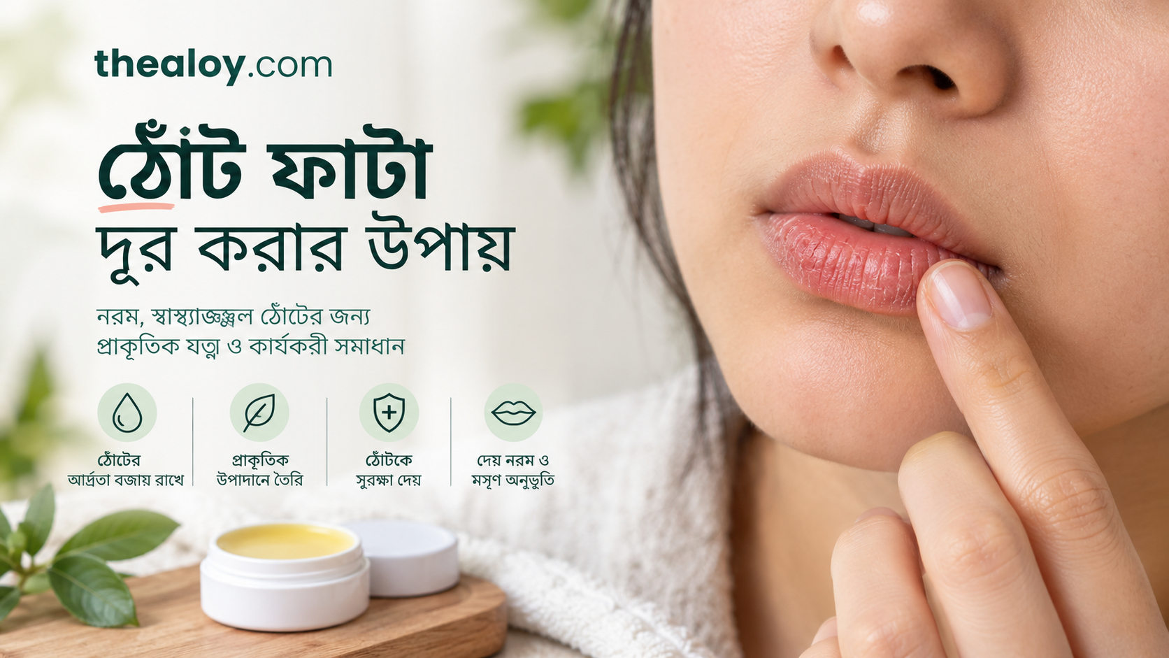 ঠোঁট ফাটা দূর করার উপায়: কারণ, ঘরোয়া যত্ন ও সমাধান