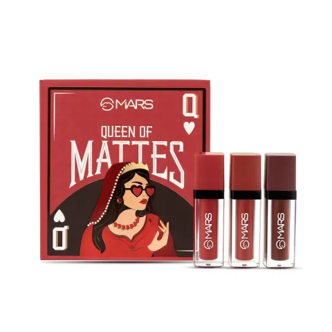 Mars Queen Of Mattes Lipstick Set- 01 Reds And Maroons
