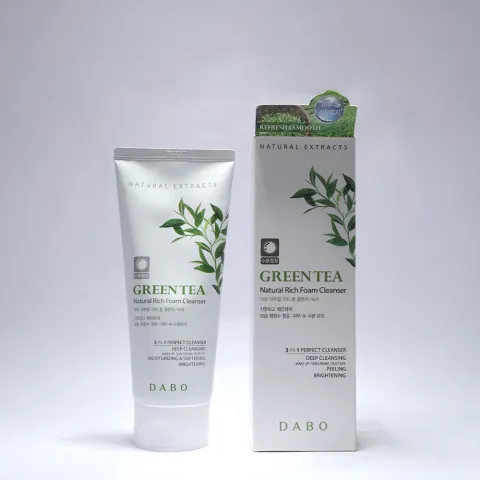 Dabo Natural Rich Foam Cleanser Green Tea 180 ml - 1