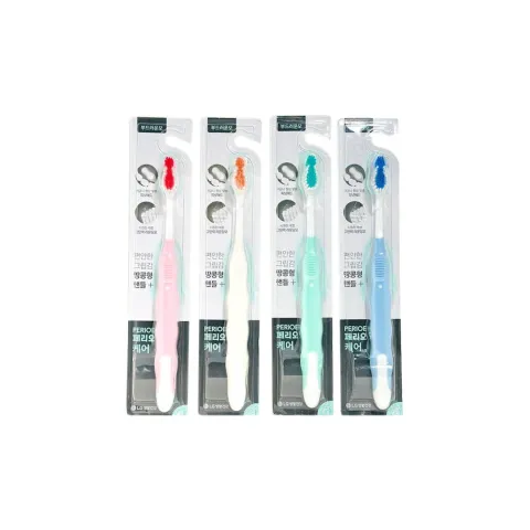 Perioe Care Toothbrush — Soft Bristles, Peanut-Grip Handle (4+4 Pack, 8 Brushes)