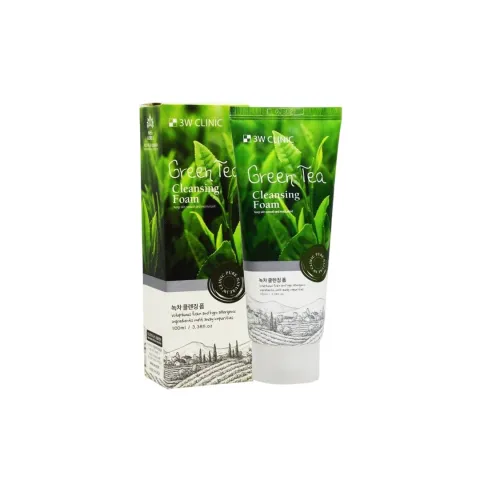 3W Clinic Green Tea Cleansing Foam 100ml - 3