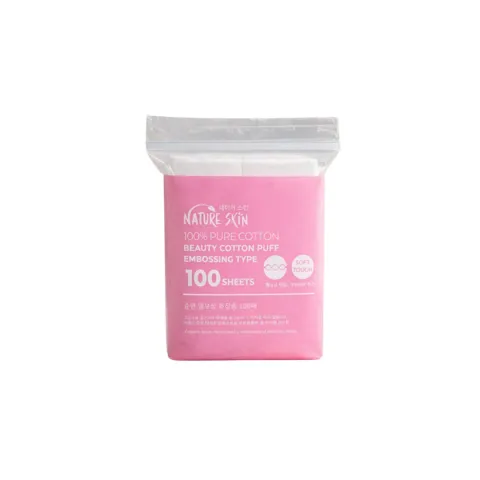 Nature Skin Embossing Beauty Cotton Puff 100 Sheets - 1