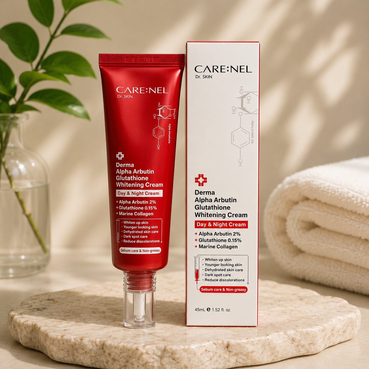 Care:nel Derma Alpha Arbutin Glutathione Whitening Cream 45 ml
